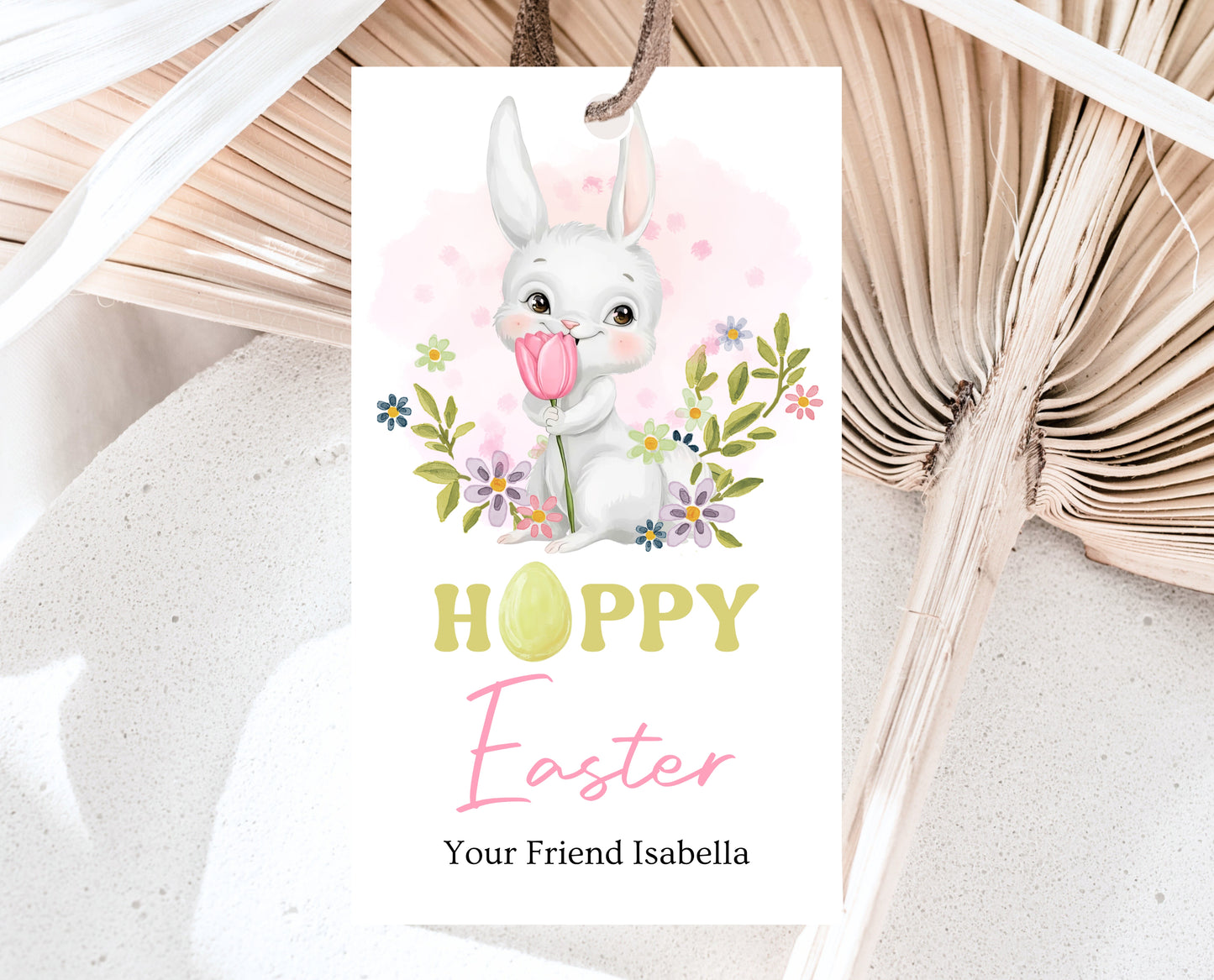 Editable Happy Easter Gift Tag, Hoppy Easter Gift Tag, Easter Friend Tag, Teacher Classroom Tag, Easter Treat Gift Tag, Instant Download