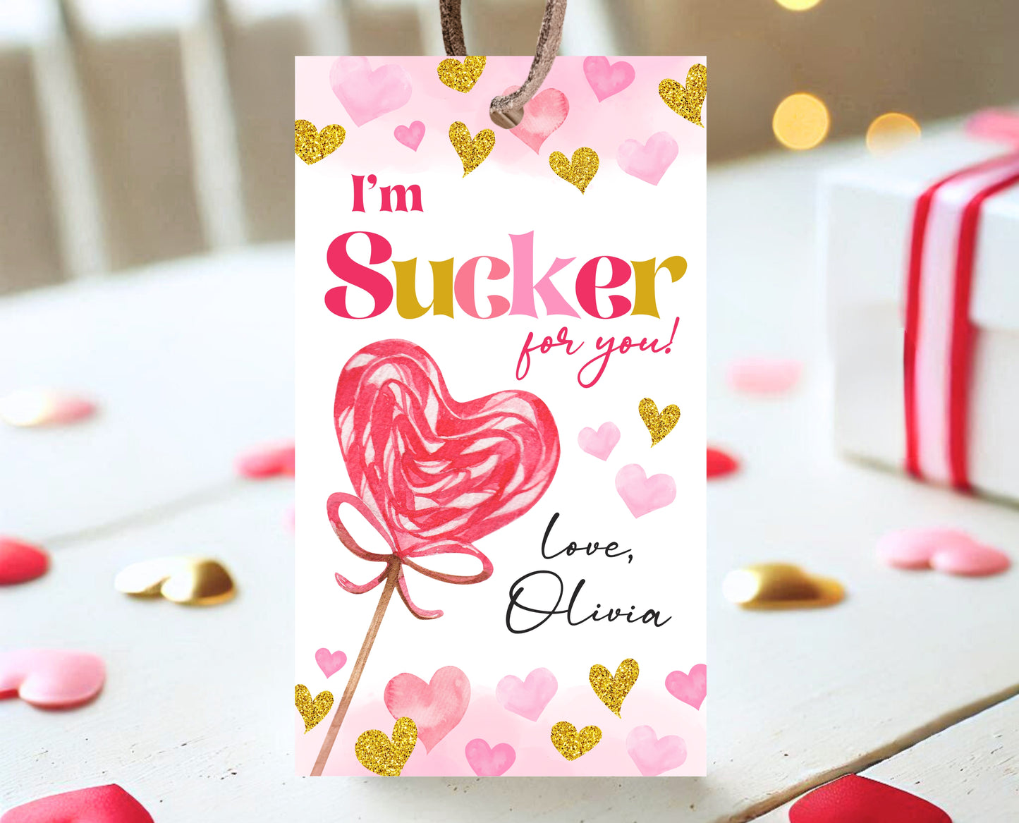 Editable Lollipop Valentines Tag, Valentine's Day Gift Tag, You Make My Heart Pop, Sucker Kids School Classroom, Printable, Instant Download