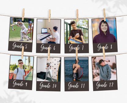 Editable Graduation Milestone Photo Banner, Graduation Photo Banner, High School Graduation Banner, Grad Party Decor, Instant Download, GP01