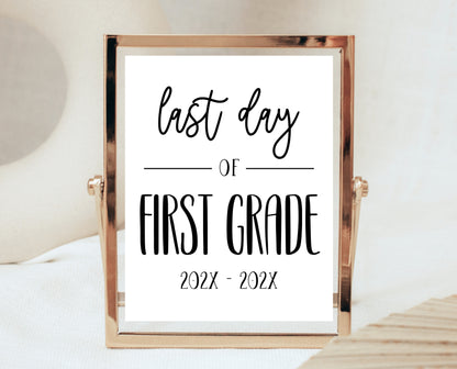 Editable Last Day of First Grade Sign, Printable 1st Grade Class Sign, Minimalist Elementary School Sign, Final Day Sign, Instant Download