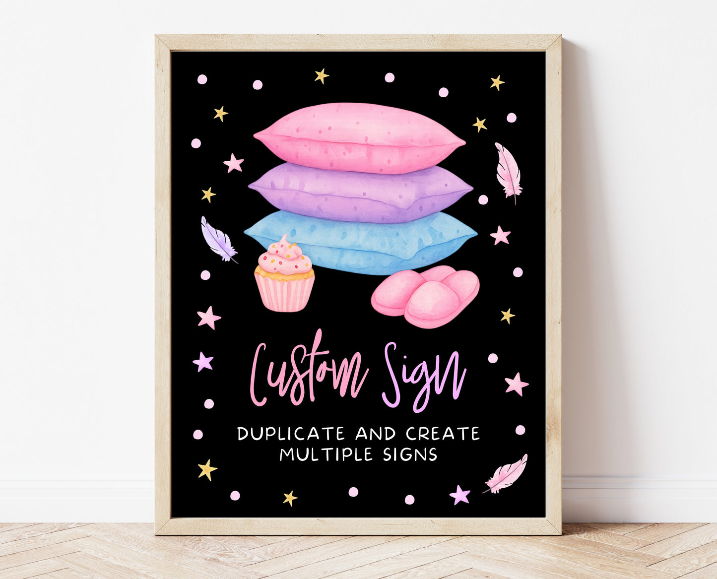 Editable Slumber Party Table Sign Custom Spa Sleepover Glamping Theme Pink Tween Teen Printable Signage Template Instant Download GBP53