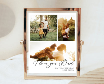 Editable Modern Father's Day Photo Sign, Printable Minimalist Father's Day Sign, Fathers Day Gift Sign, Happy Father's Day, Instant Download