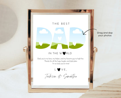 Editable Modern Father's Day Photo Sign, Printable Minimalist Father's Day Sign, Fathers Day Gift Sign, Happy Father's Day, Instant Download