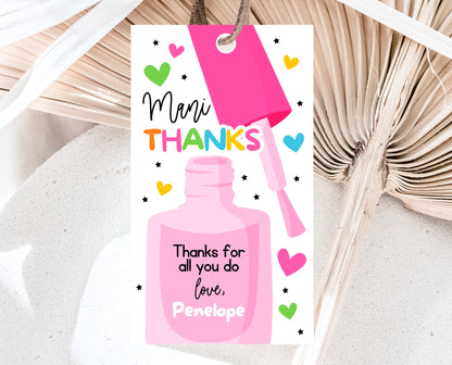 Editable Nail Polish Appreciation Gift Tag, Printable Mani Thanks Teacher Staff Favor Tag, Editable Manicure Thank You Tag, Instant Download