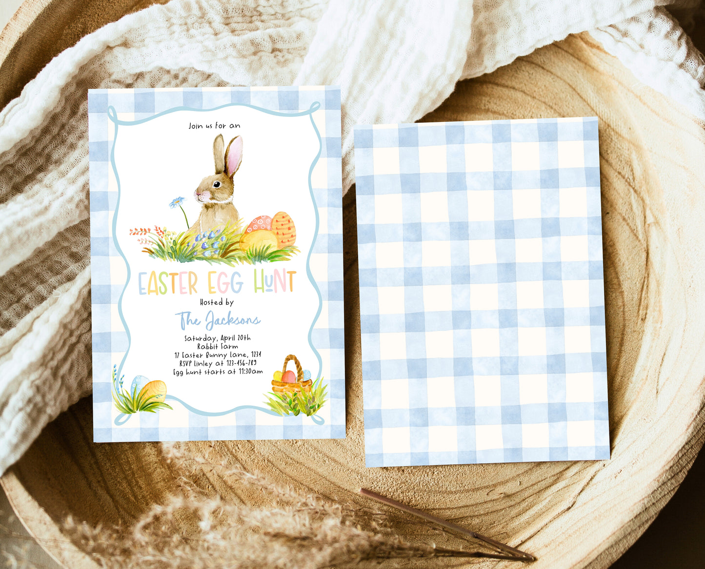 Editable Easter Egg Hunt Invitation, Bunny Invitation, Blue Easter Invitation, Easter Egg Dinner Invitation, Easter Egg Hunt Invite, EPC14