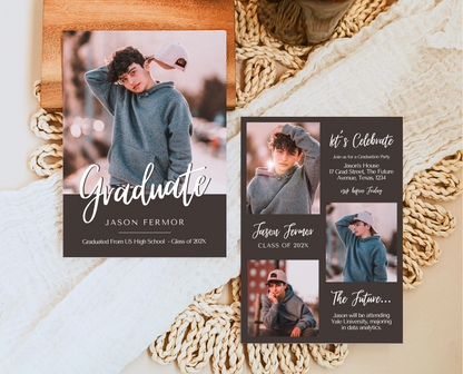 Editable Modern Graduation Invitation, Graduation Party Invite, Graduation Minimalist Invitation, Graduation Party, Instant Download, GP01