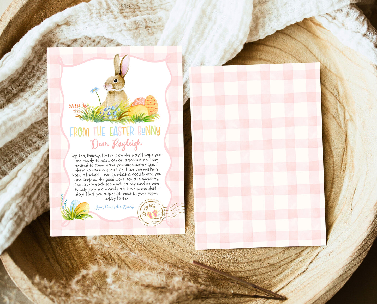 Editable Easter Bunny Easter Basket Letter, Personalized Letter From The Easter Bunny, Easter Bunny Morning Letter, Instant Download, EPC13
