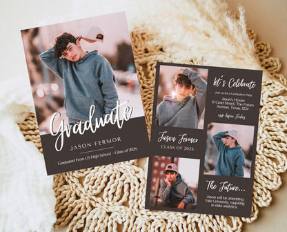 Editable Modern Graduation Invitation, Graduation Party Invite, Graduation Minimalist Invitation, Graduation Party, Instant Download, GP01