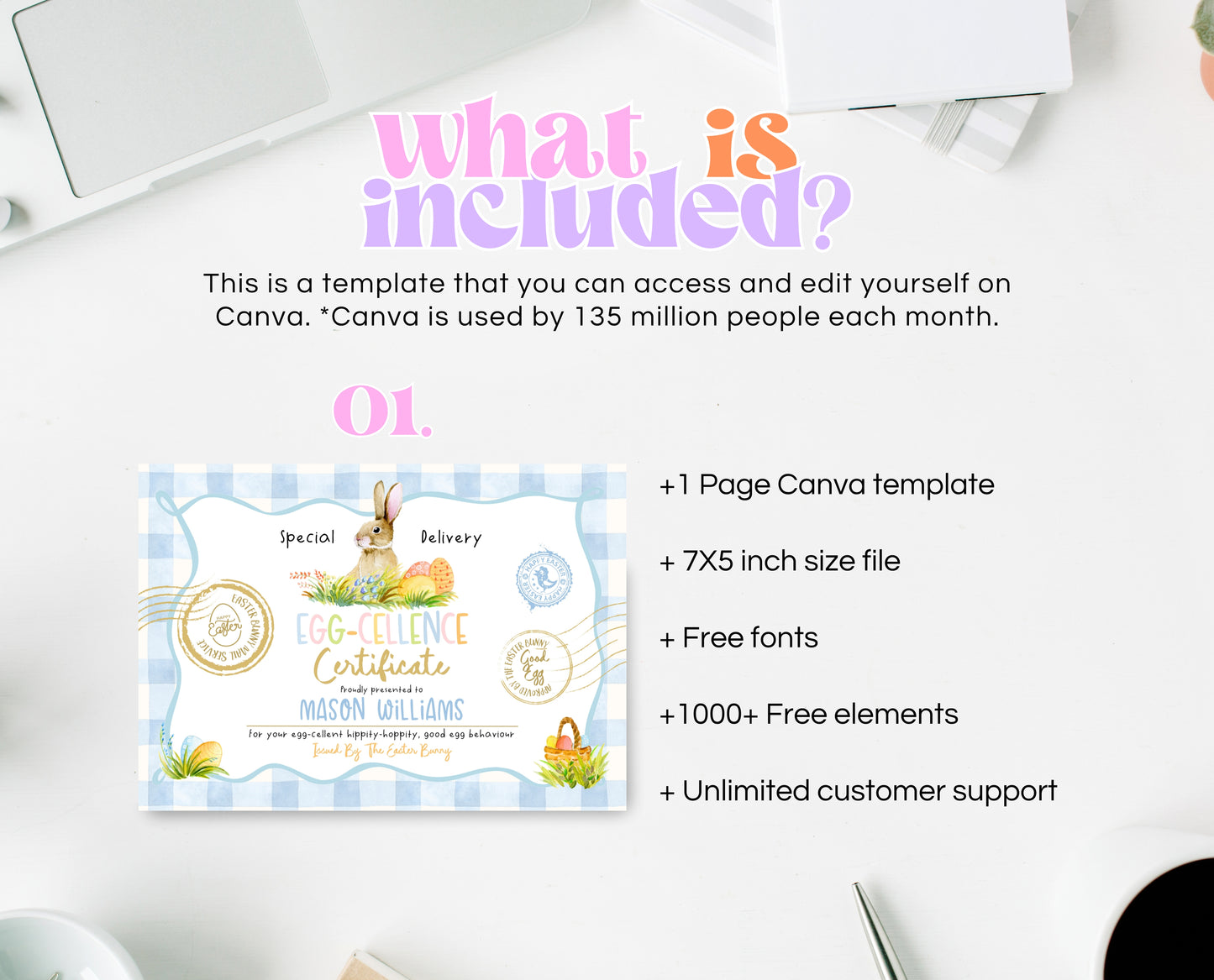 Editable Easter Bunny Certificate, Egg-Cellence Certificate Letter From The Easter Bunny, Easter Basket Letter, Instant Download, EPC14