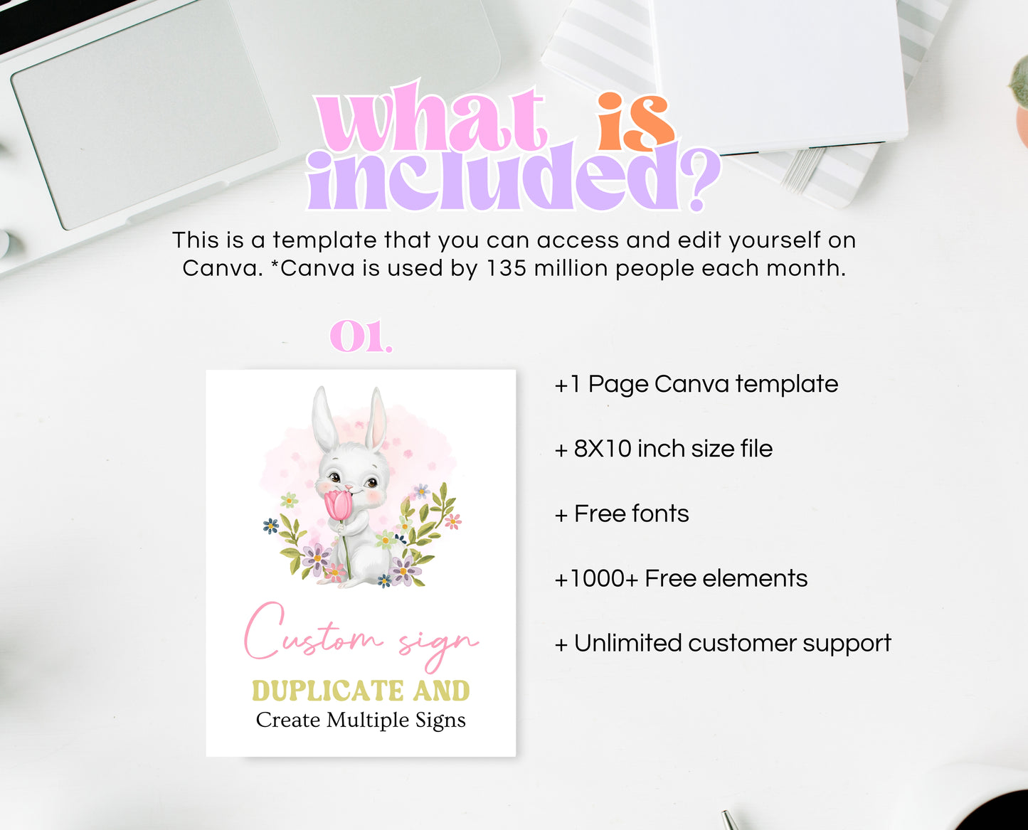 Editable Pink Bunny Birthday Custom Sign, White Bunny Birthday Party, Hop On Over Bunny Birthday, Spring Birthday, Rabbit Custom Sign, EPC16