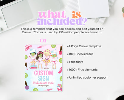 Editable Spa Party Birthday Custom Sign, Glamour Party Poster, Spa Birthday Decor, Pink Spa Party Custom Banner, Printable Download, GBP10