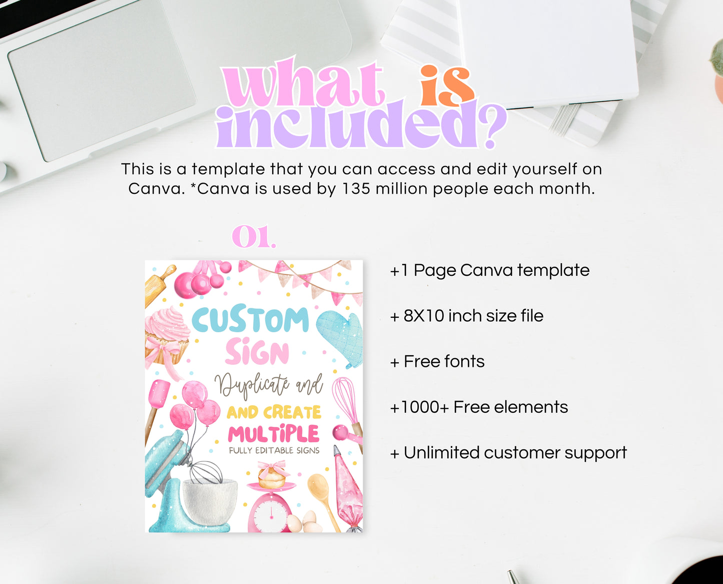 Editable Custom Birthday Party Sign Fully Editable Kids Cooking Party Welcome Poster Chef Party Banner Pink Baking Instant Download GBP50