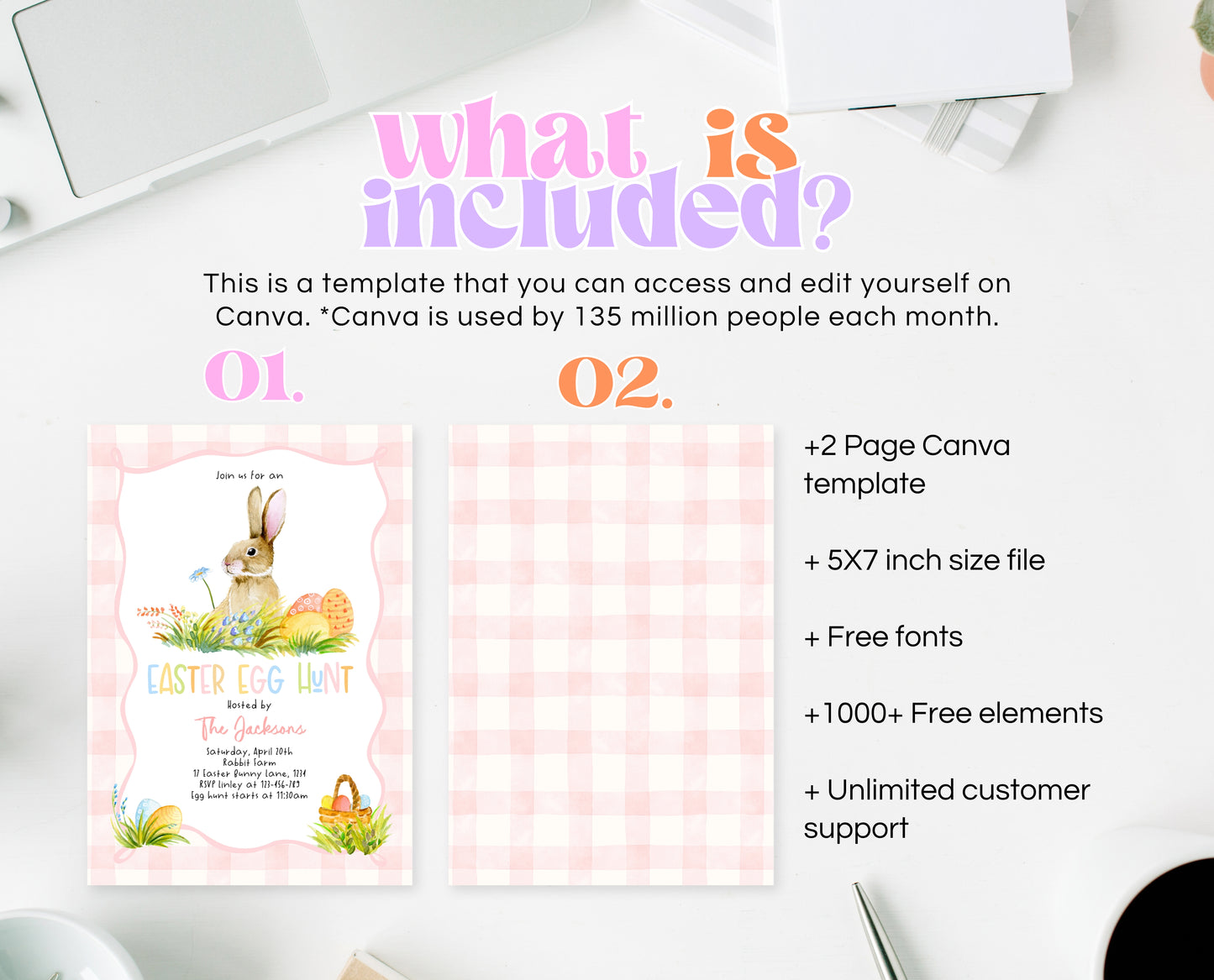 Editable Easter Egg Hunt Invitation, Bunny Invitation, Pink Easter Invitation, Easter Egg Dinner Invitation, Easter Egg Hunt Invite, EPC13