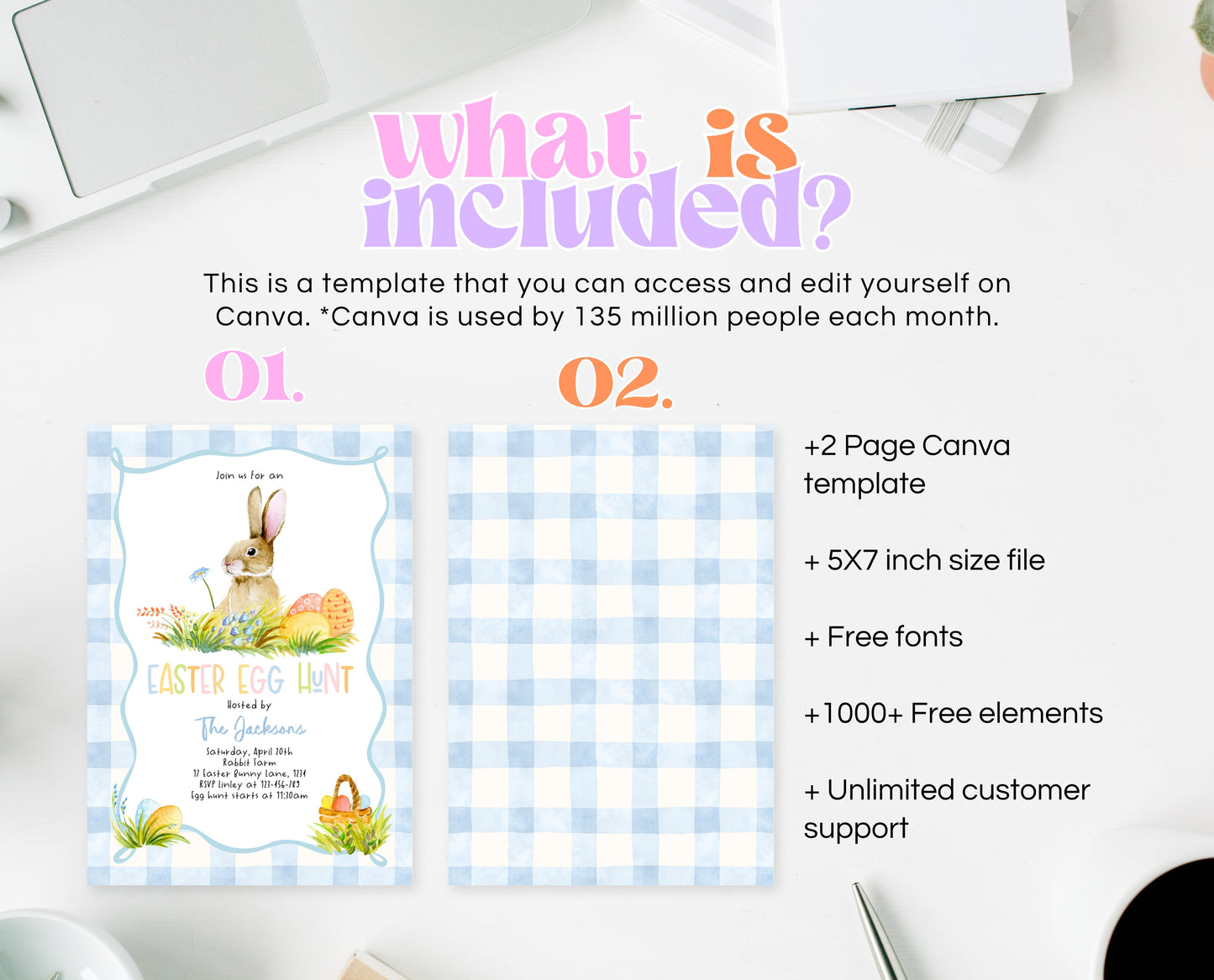 Editable Easter Egg Hunt Invitation, Bunny Invitation, Blue Easter Invitation, Easter Egg Dinner Invitation, Easter Egg Hunt Invite, EPC14