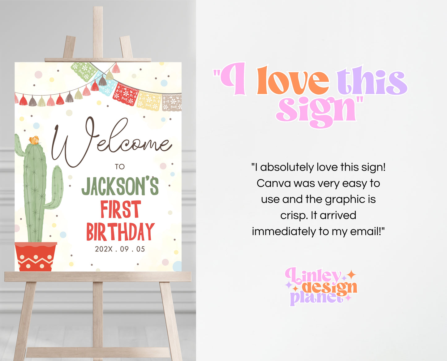 Editable Fiesta Taco Bout Birthday Welcome Sign, Fiesta 1st Birthday, Cactus Mexican Decor, Boy, Girl, Instant Download, Printable, BBP05
