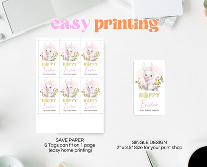 Editable Happy Easter Gift Tag, Hoppy Easter Gift Tag, Easter Friend Tag, Teacher Classroom Tag, Easter Treat Gift Tag, Instant Download