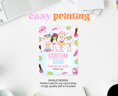 Editable Spa Party Birthday Custom Sign, Glamour Party Poster, Spa Birthday Decor, Pink Spa Party Custom Banner, Printable Download, GBP10