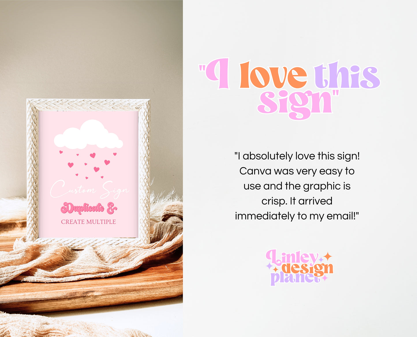 Editable Valentine Baby Shower Custom Sign, Showered With Love Baby Shower Sign, Pink Cloud Hearts Baby Shower Custom Sign, Download, VDC11