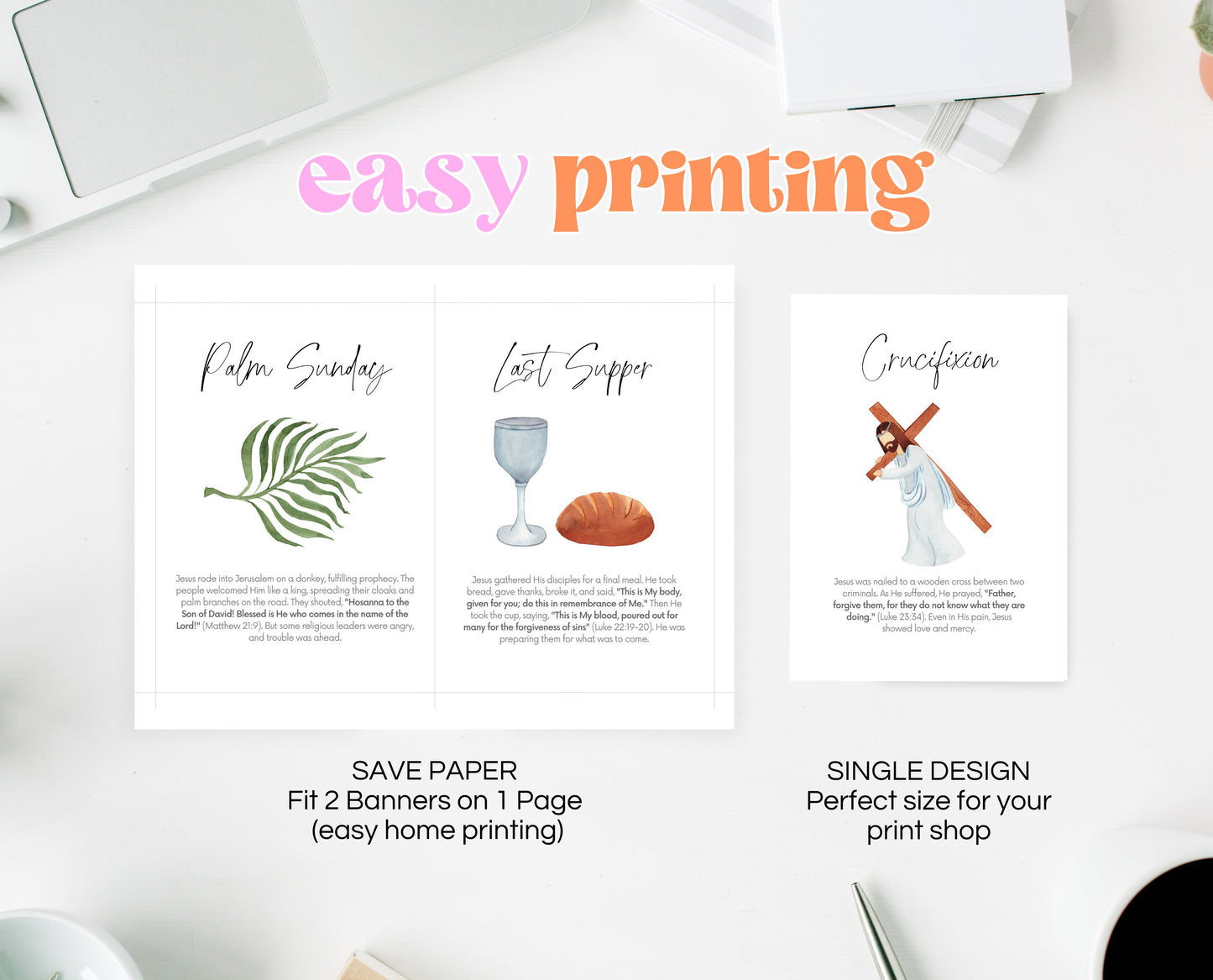 Editable Resurrection Study Cards, Printable Easter Story Cards, LDS Easter Advent Cards, First Easter Scripture, Holy Week Cards, EPC17