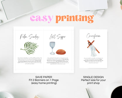 Editable Resurrection Study Cards, Printable Easter Story Cards, LDS Easter Advent Cards, First Easter Scripture, Holy Week Cards, EPC17