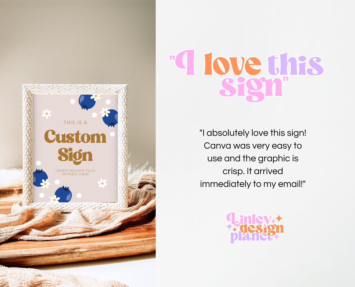 Editable Blueberry Birthday Custom Sign, Retro Blueberry Birthday Girl Decor, Printable Boho Blueberry Birthday Custom Banner, Gold, GBP03