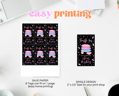 Editable Slumber Party Favor Tag Thank You Gift Tag Spa Sleepover Glamping Theme Tween Teen Printable Template Instant Download GBP53