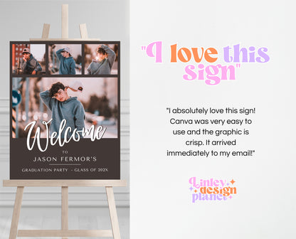 Editable Modern Graduation Welcome Sign, Graduation Party, Graduation Minimalist Welcome Banner, Graduation Party, Instant Download, GP01