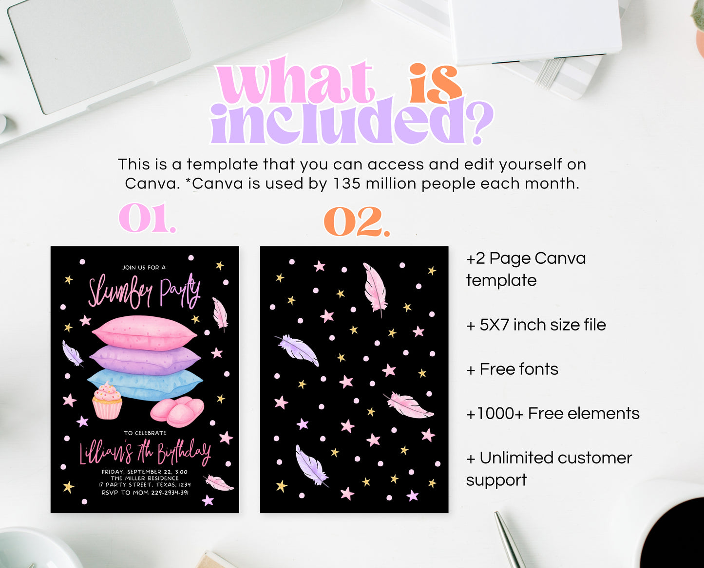 Editable Slumber Birthday Invitation Pink Glamping Spa Sleepover Party Movie Night Tween Teen Printable Template Instant Download GBP53