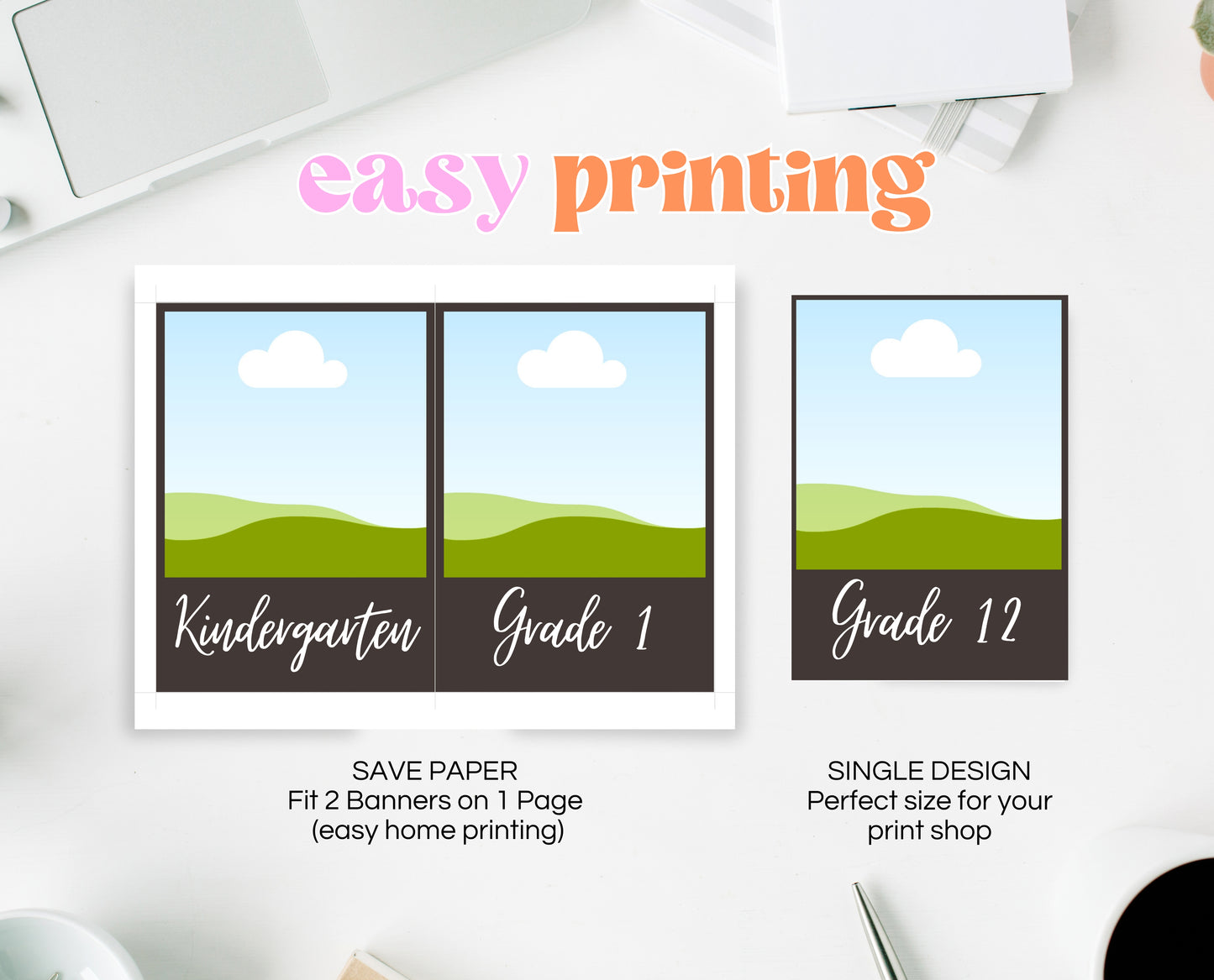 Editable Graduation Milestone Photo Banner, Graduation Photo Banner, High School Graduation Banner, Grad Party Decor, Instant Download, GP01