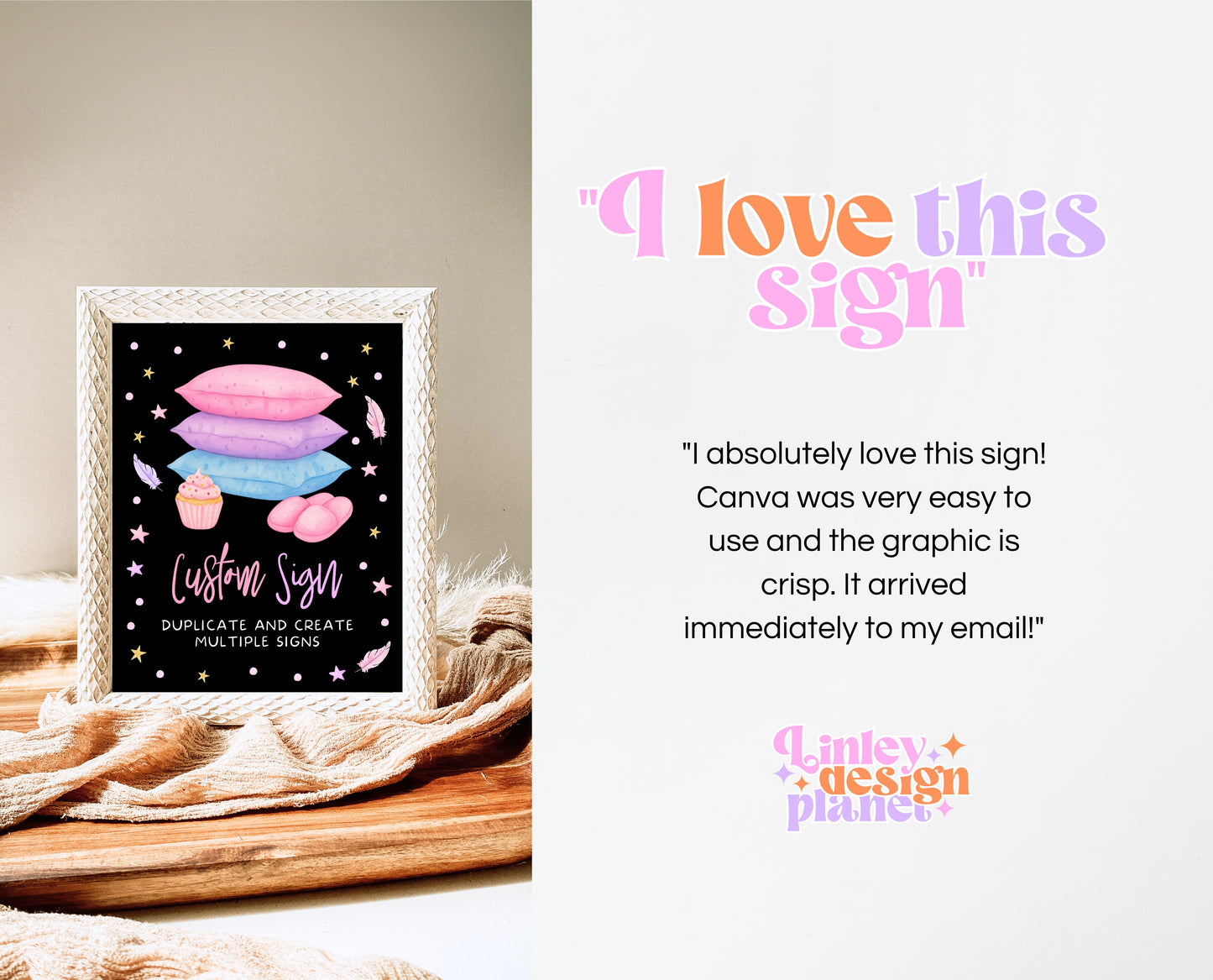 Editable Slumber Party Table Sign Custom Spa Sleepover Glamping Theme Pink Tween Teen Printable Signage Template Instant Download GBP53