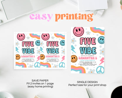 Editable Retro Smiley Birthday Invitation, Retro Smiley Birthday Party, Printable Smiley Birthday Party, Pin Groovy Smiley Invite, GBP18