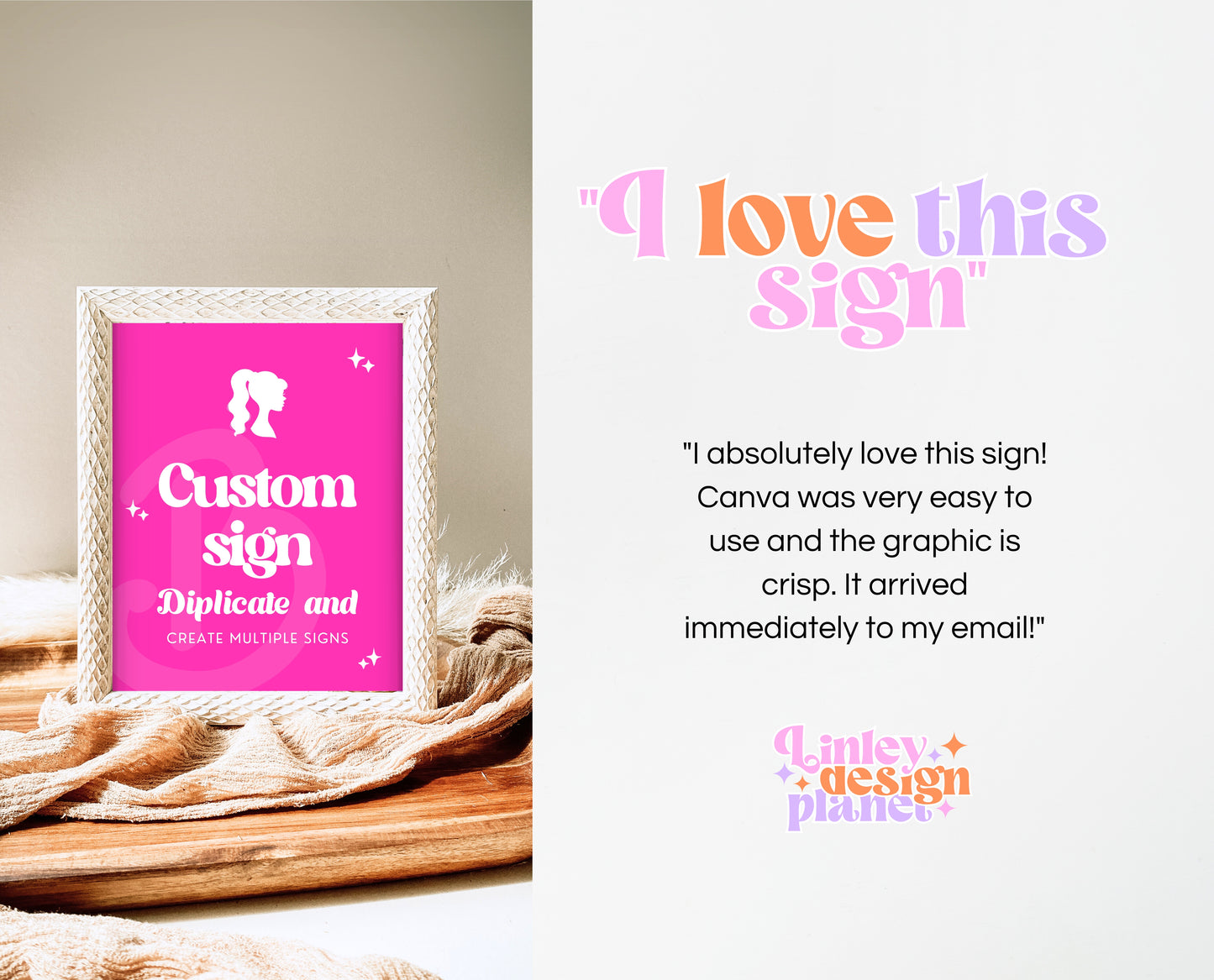 Editable Pink Doll Birthday Custom Sign, Girl Glam Doll Birthday Decorations, Hot Pink Fashion Party, Girl Pink Birthday Custom Sign, GBP16