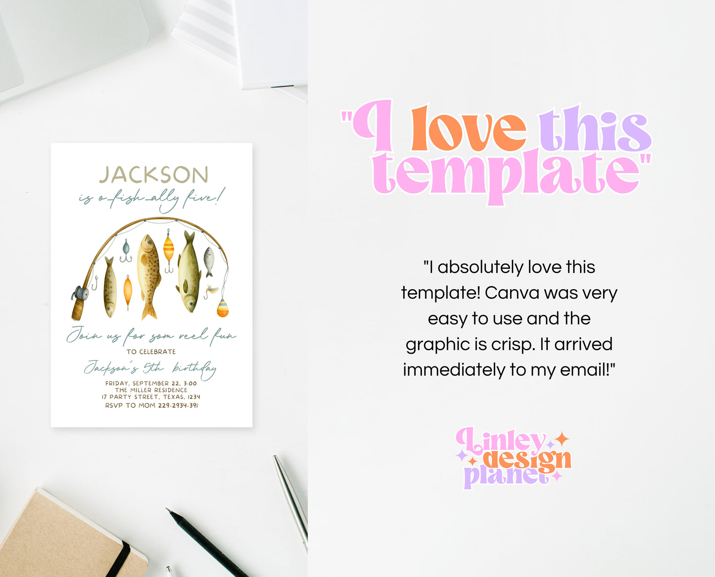 Editable Fishing Birthday Invite O Fish Ally The Big One Gone Fishing Boy Template Printable Digital Outdoor Party Instant Download BBP18