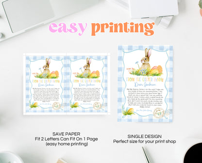 Editable Easter Bunny Easter Basket Letter, Personalized Letter From The Easter Bunny, Easter Bunny Morning Letter, Instant Download, EPC14