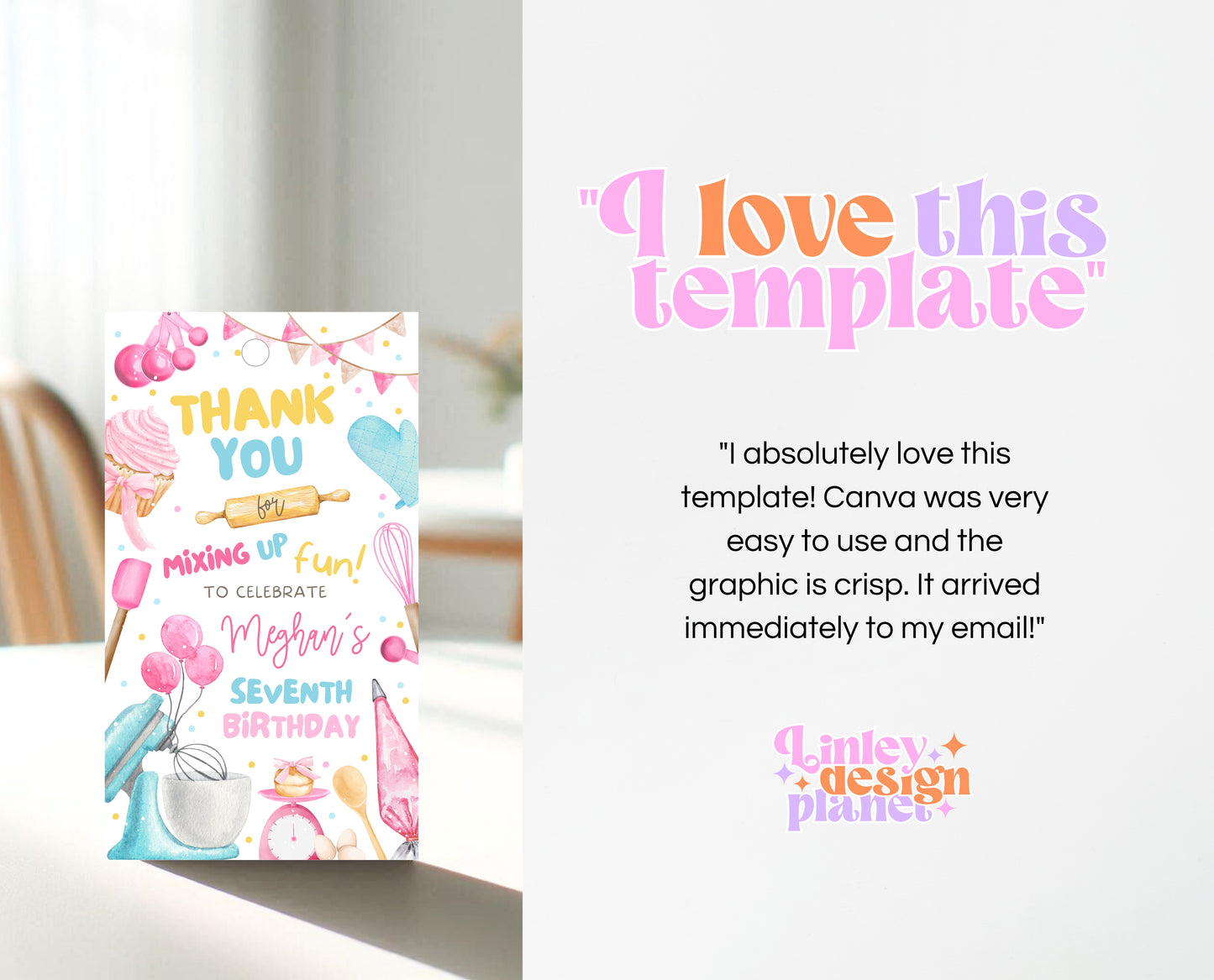 Editable Custom Birthday Favor Tag Fully Editable Kids Cooking Party Thank You Tag Chef Party Label Pink Baking Party Gift Tag Instant Download GBP50