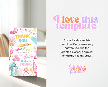 Editable Custom Birthday Favor Tag Fully Editable Kids Cooking Party Thank You Tag Chef Party Label Pink Baking Party Gift Tag Instant Download GBP50