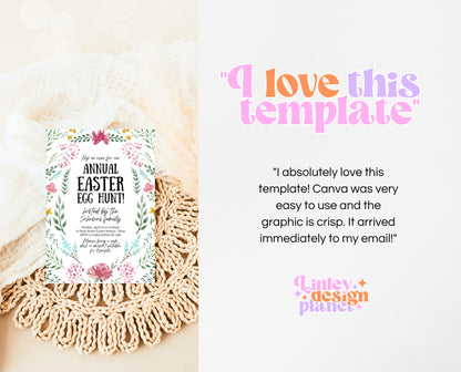 Editable Floral Easter Brunch Invitation, Printable Easter Party Invitation, Wildflower Easter Invite, Boho Floral Easter Brunch Invitation