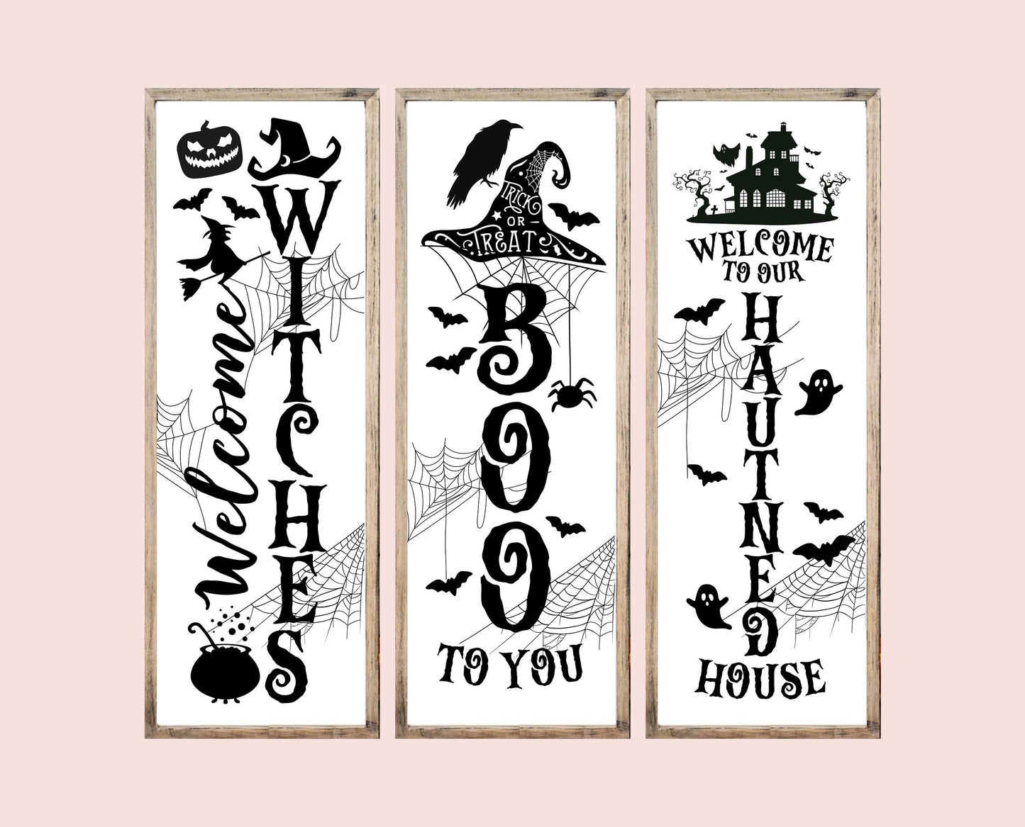 Printable Halloween Porch Sign Bundle, Halloween Trick Or Treat Sign, Halloween Porch Decorations, Halloween Witch Sign, Ready To Print