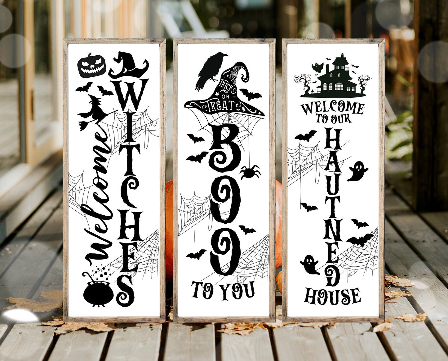 Printable Halloween Porch Sign Bundle, Halloween Trick Or Treat Sign, Halloween Porch Decorations, Halloween Witch Sign, Ready To Print