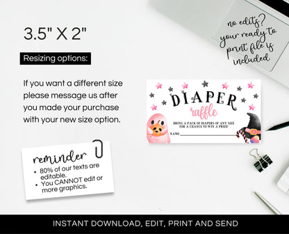 Editable Halloween Diaper Raffle, Halloween Baby Shower Game, Printable Halloween Diaper Raffle