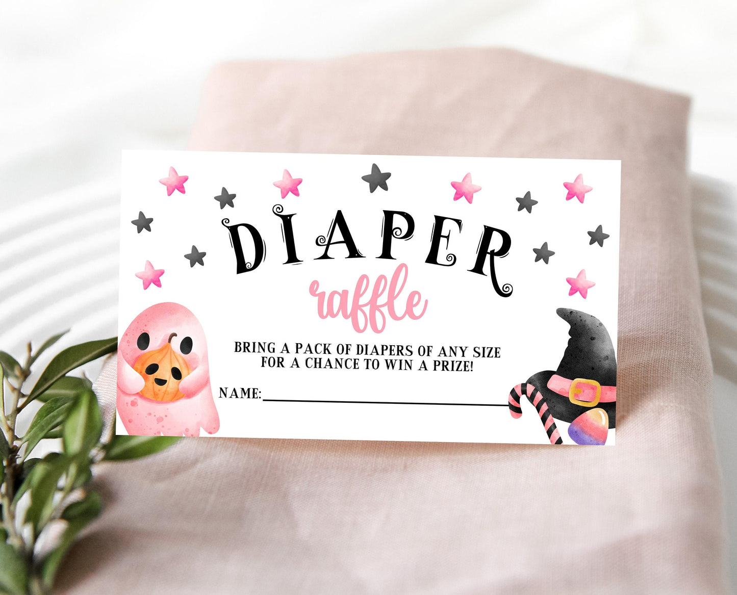 Editable Halloween Diaper Raffle, Halloween Baby Shower Game, Printable Halloween Diaper Raffle