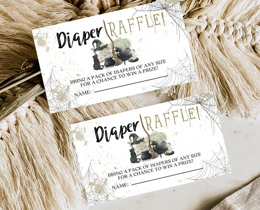 Halloween Diaper Raffle Template, Halloween A Baby Is Brewing Baby Shower Game, Printable Halloween Diaper Raffle