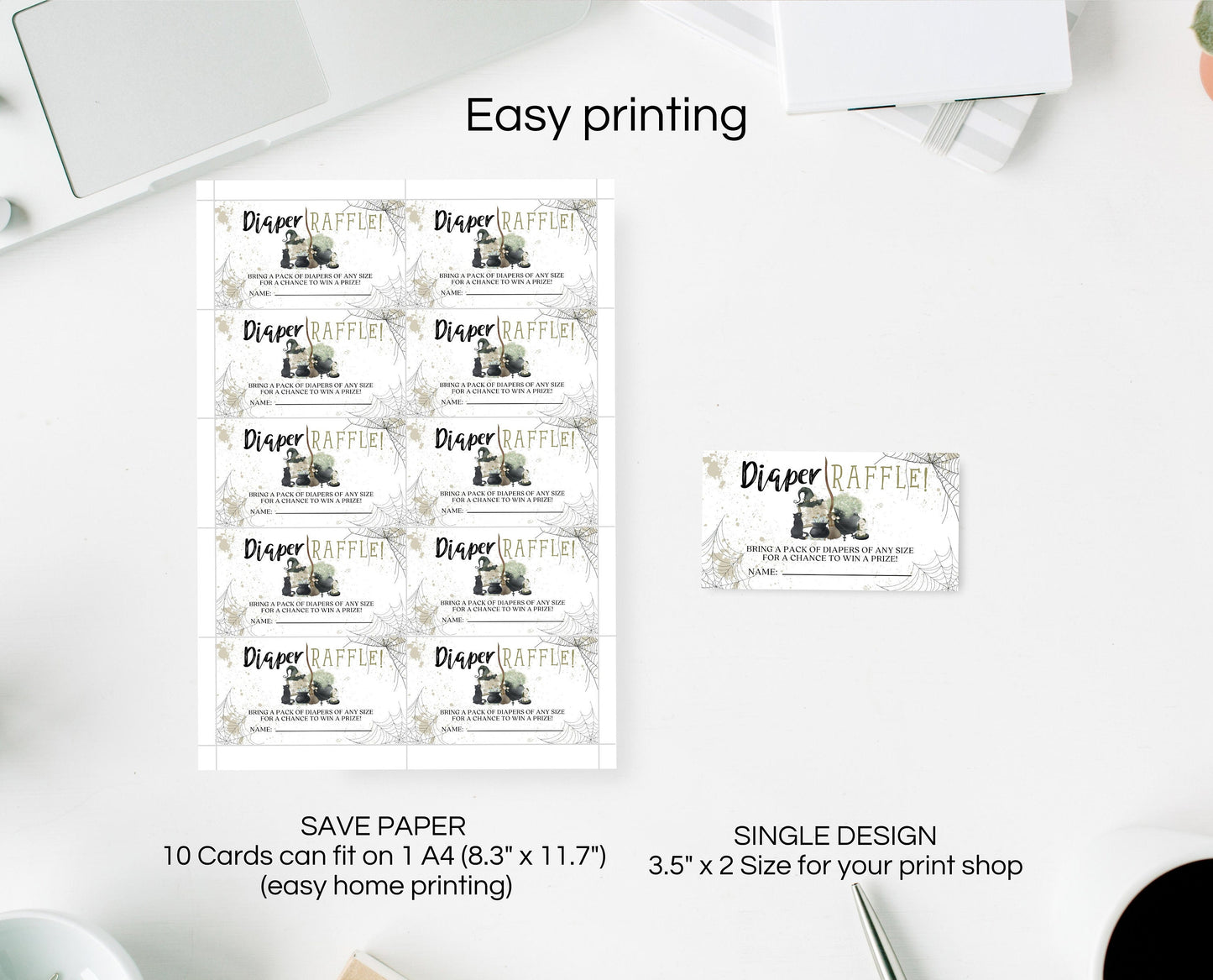 Halloween Diaper Raffle Template, Halloween A Baby Is Brewing Baby Shower Game, Printable Halloween Diaper Raffle