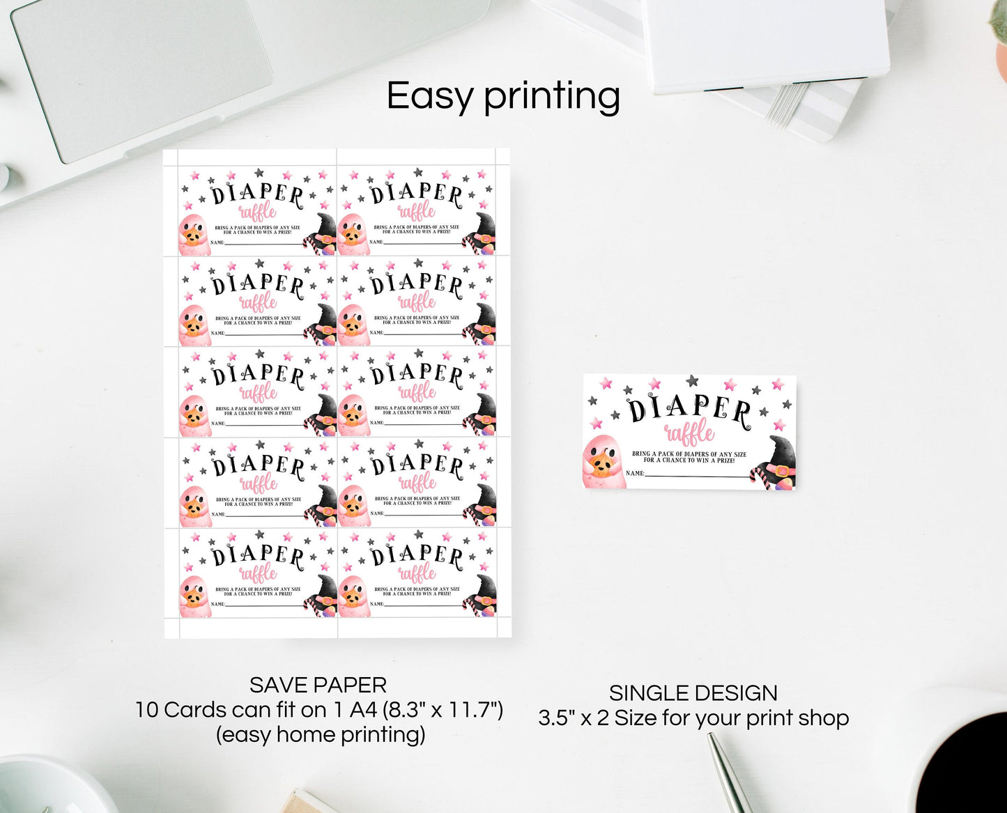 Editable Halloween Diaper Raffle, Halloween Baby Shower Game, Printable Halloween Diaper Raffle