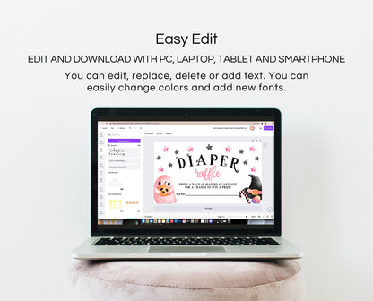 Editable Halloween Diaper Raffle, Halloween Baby Shower Game, Printable Halloween Diaper Raffle