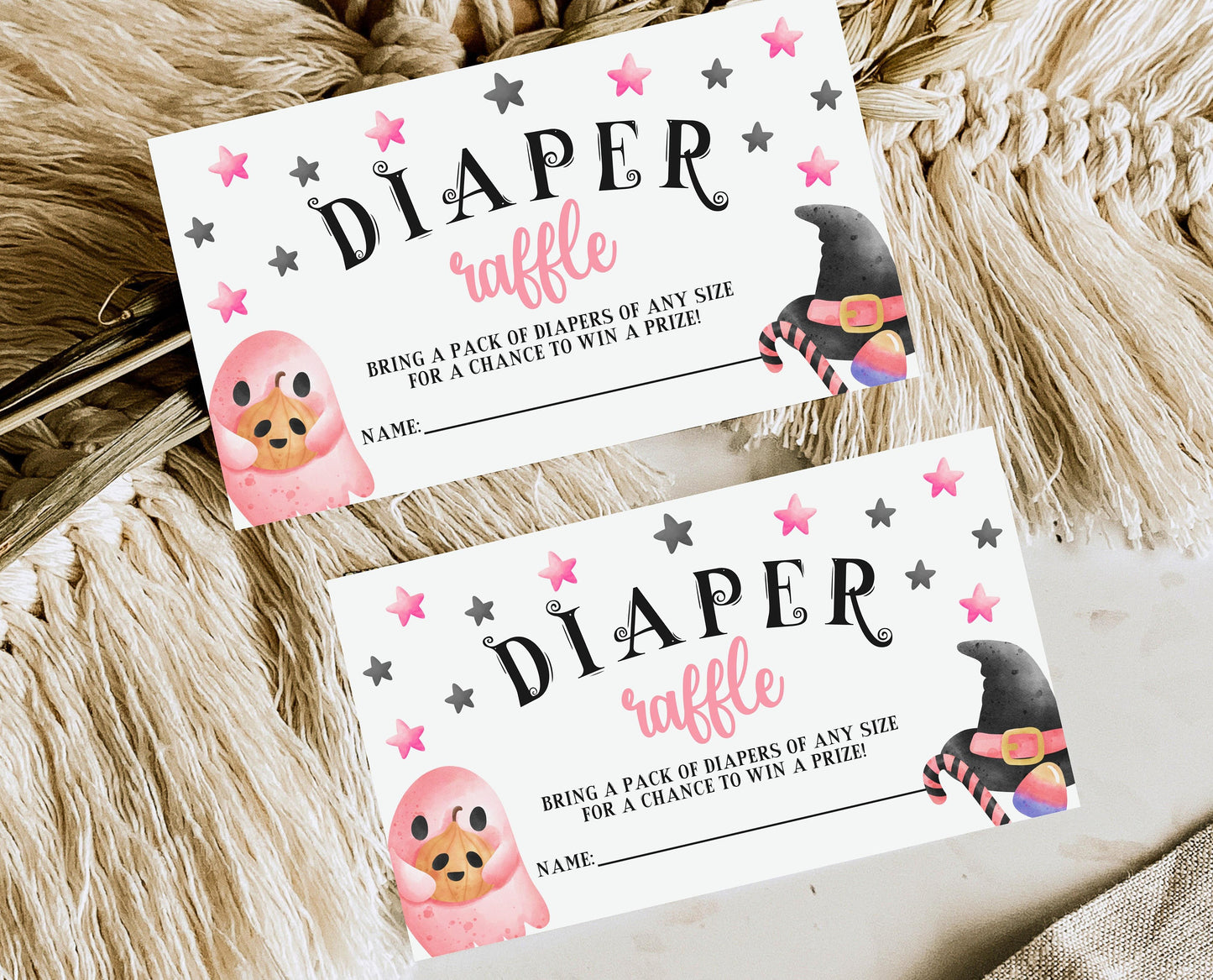 Editable Halloween Diaper Raffle, Halloween Baby Shower Game, Printable Halloween Diaper Raffle