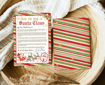 Personalized Letter from Santa Claus, From The Desk of Santa Letter Template, Christmas Eve North Pole Mail, Printable Letter From Santa