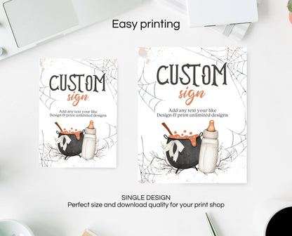 Custom Halloween Sign,  Halloween Party Sign, Printable Custom Halloween Sign