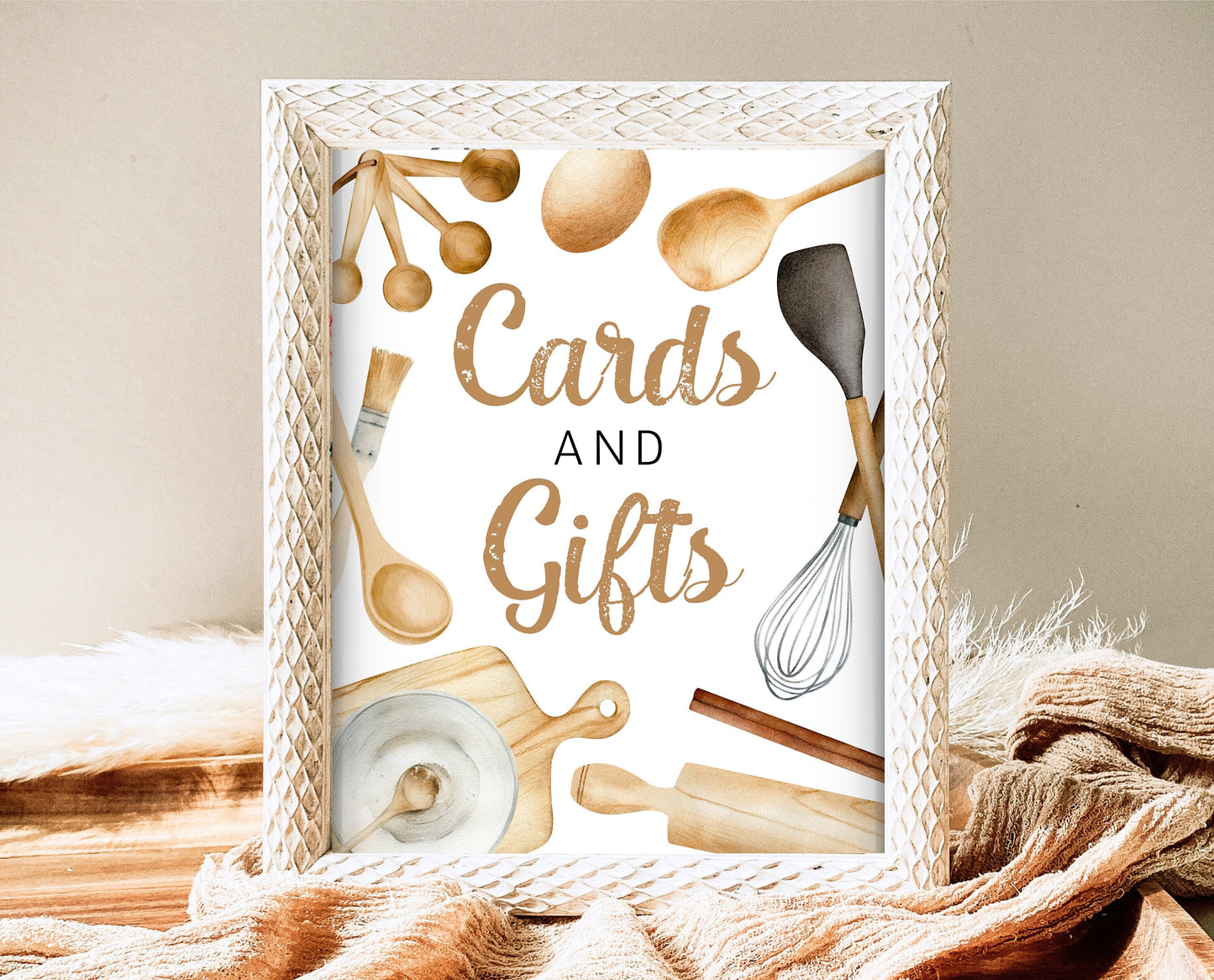 Cards And Gifts Baking Birthday Sign, Chef Birthday Signs, Neutral Bakery Birthday Decor, Cooking Birthday Signs