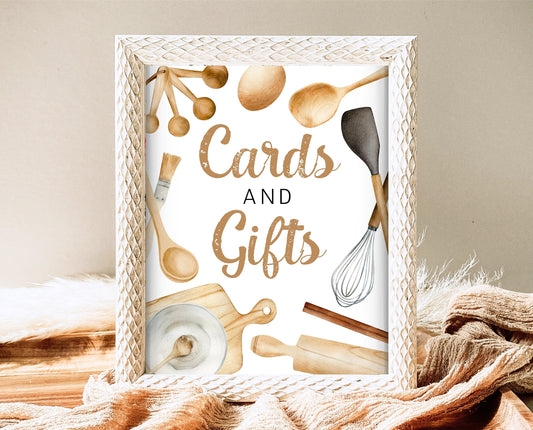Cards And Gifts Baking Birthday Sign, Chef Birthday Signs, Neutral Bakery Birthday Decor, Cooking Birthday Signs